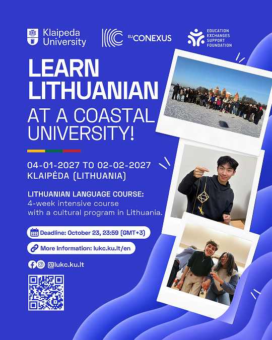 poster informing about Lithuanian Language and Culture Winter Academy